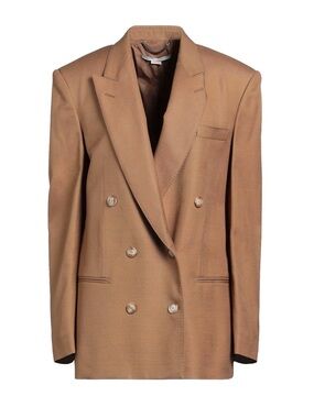 Stella McCartney Double-Breasted Oversize Viscose Blazer in Camel Brown. NWT. 40